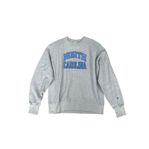 UNC Champion Reverse Weave Pullover Crewneck Sweatshirt North Carolina Gray M - Picture 1 of 10